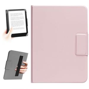 HoYiXi L'étui Universel pour eReader de 6,8 Pouces,7 Pouces, Compatible avec Pocketbook, Tolino, Sony, Kindle Paperwhite, Kobo E-Book Reader, Corde à Main élastique, for 6,8"-7" eReader,Rose (Somei, neuf)