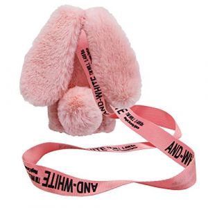 MVKZFE Coque de protection avec oreilles de lapin pour Samsung Galaxy A16 5G, coque de protection douce avec sangle à bandoulière et balle en peluche pour filles et enfants, rose (MIOKY-EU, neuf)