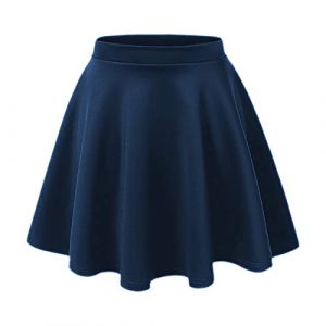Gum & Berries Jupe Patineuse pour Filles &eacute;vas&eacute;e Taille Haute Flippy Stirata Mini Tutu Jupes d'&eacute;cole Fantaisie Bleu Marine 9-10 Ans (Gum & Berries, neuf)
