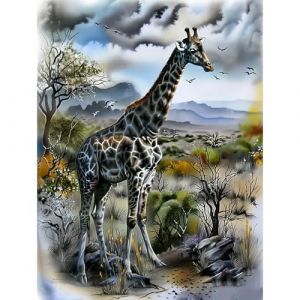 HEIBAGO Girafe Diamond Painting pour Adultes, 5D Animaux Diamond Painting Complet Diamant Kit, DIY Diamant Broderie Strass Point de Croix Paysage Cristal Painting pour Murale Décoration 30x40cm (JINYULIANG, neuf)