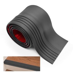 ZHIYUQL Nez de marche autocollant - Protection des bords d'escalier - En PVC - Antid&eacute;rapant - Pour l'ext&eacute;rieur et l'int&eacute;rieur - 50 &times; 48 mm - Noir - 1 m (ZHIYUQL, neuf)