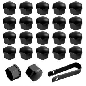 LACHT 20 Pcs Capuchon D'&Eacute;crou De Roue 19Mm,Boulon Couvre Universel Hexagonal Pneu,Cache &Eacute;crou De Roue Avec Ensemble D'Outils De D&eacute;montage Pour Voitures,Pour La Plupart Des Voitures(Noir) (candy27seven, neuf)