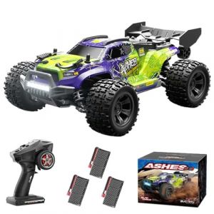 Teeggi Voiture t&eacute;l&eacute;command&eacute;e 40 km/h, 1/18 RC haute vitesse, tout-terrain, drift, moteur &agrave; balais de carbone 2,4 G, moteur 4 WD Off Road Race Buggy pour adulte, 3 batteries, 16801 (vert) (Teeggi-EU, neuf)