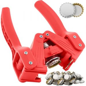 Capsuleuse de bouteille - Avec 300 bouchons - Pour production de bi&egrave;re &agrave; la maison ou bouteilles de limonade en verre - Facile &agrave; utiliser (Thermometer World, neuf)