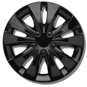 Enjoliveurs Noirs 15 Pouces Jeu de 4 enjoliveurs 13 Pouces &agrave; enjoliveurs 16 Pouces - Stormer enjoliveurs pour la Plupart des Marques Automobiles et Jantes en Acier - Enjoliveurs en Noir ou argent&eacute; (Kuglo, neuf)