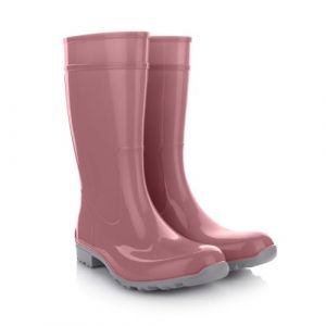 Lemigo Bottes en Caoutchouc pour Dames Imperméables Hautes Bottes de Pluie 967 Ilse (Rose poudré, Système Taille Chaussures EU, Adulte, Numérique, Moyen, 42) (Bawal, neuf)