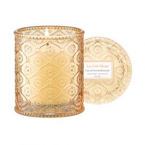 Bougie La Jolíe Muse parfumée au yuzu et aux fleurs de Néroli, bougies parfumées au yuzu pour la maison, bougie en cire naturelle de soja, bougies cadeaux pour femmes, 170 g, 40 heures de combustion. (The classy home, neuf)