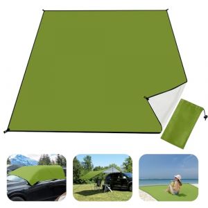 Brovamo Tapis de Plage, 210 x 200 cm Couverture de Plage, Imperméable Anti Sable Natte de Plage, Portable Ultra Légère Grande Drap de Plage pour Picnic Plage Camping Parc Voyage Randonnée - Vert (SOLIDTRUST, neuf)