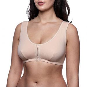 Soutien-Gorge pour prothèse Mammaire en Coton avec Fermeture Devant Beige FR 105C (frugue, neuf)