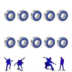 10 pi&egrave;ces Roulement sans friction Abec 9 Skateboard Roller Skate Wheels Scooter Spare Bearings roulements de skateboard Longboard Scooters (Bleu) (yijie55889, neuf)