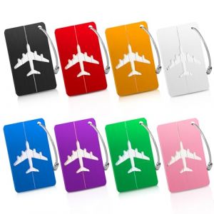Étiquette de Valise 8 Couleurs Aluminium Étiquette de Bagage en Métal Licence de Bagage Avion Étiquette de Bagage en Métal (joy&ins, neuf)
