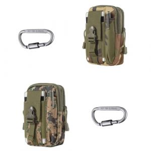 2 Pi&egrave;ce Multifonctionnelle Molle EDC, Sac Tactique Ceinture, Sacoche Ceinture Molle, Sac Banane Tactique EDC, Sacoche Ceinture Militaire, avec Mousqueton, pour Voyage Cyclisme Alpinisme Camping (Bcwerxu, neuf)