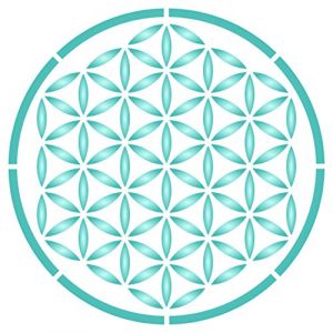 Pochoir fleur de vie &ndash; Pochoir Mandala g&eacute;om&eacute;trie sacr&eacute;e r&eacute;utilisable &ndash; Utilisation sur papier, projets de scrapbooking, bullet journal, murs, sols, tissus, meubles, verre, bois, etc. L (Craft-Kreatively, neuf)