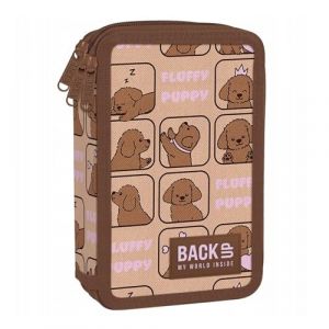 Goldkids - Trousse &agrave; 3 compartiments - Trousse pour filles et gar&ccedil;ons - Trousse &agrave; 3 compartiments - Trousse remplie - Trousse d'&eacute;colier et cahier de devoirs, Chien 4, 3-f&auml;hig, Trousse &agrave; crayons (Goldkids, neuf)