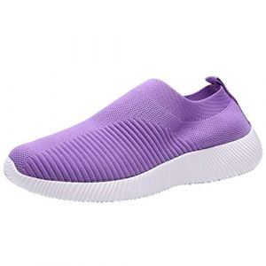 Basket sans Lacet Femme Confortable Basket Running Chaussures de Sport en Plein pour Femmes sans Lacet sur des Semelles Confortables Chaussures de Sport Outdoor Sneakers Femme (Purple,37) (SOFPL2, neuf)