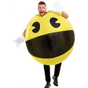 Funidelia | Déguisement Pac-Man gonflable 100% OFFICIELLE pour femme et homme taille Taille unique Jeux vidéo, Années 80, Arcade - Couleur: Jaune, accessoire pour déguisement (Funidelia FR-BE-LU, neuf)