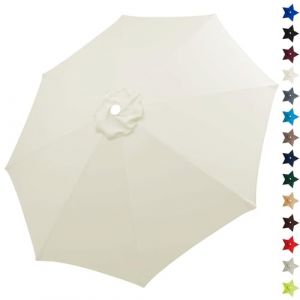 uyeoco Auvent De Remplacement Pour Parasol 2m/2,7m/3m, 6 Baleines/8 Baleines Toile De Rechange Pour Parasol Déporté, Housse De Rechange Pour Parasol De Jardin Terrasse Plage(@9,2.7M 6-Ribs) (ploootred, neuf)