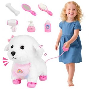 Vicloon Chien Jouet pour Enfants, Jouets électroniques interactifs en Peluche pour Chien Qui se Promène et Aboie, Chien Robot Set avec Mallette de Transport, Cadeaux pour Filles Garçons de 3 4 5 6 Ans (HANSBUY, neuf)