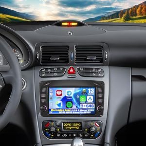 CAMECHO [2+64G] Android 15 Autoradio pour Mercedes Benz C CLK G Klasse W203 W209 W463 Viano Vito W639, Navi Carplay sans Fil ASP, 7" &Eacute;cran Tactile Radio WiFi Bluetooth Mirror Link FM/RDS SWC+Canbus (Icamecho, neuf)