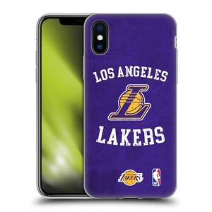Head Case Designs sous Licence Officielle NBA D&eacute;lav&eacute; Los Angeles Lakers Coque en Gel [Protection de Qualit&eacute; Militaire] Compatible avec Apple iPhone X/iPhone XS (eCell, neuf)