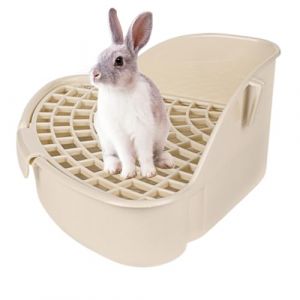 Bo&icirc;te &agrave; liti&egrave;re de Lapin, Toilet de Lapin Triangle avec Grille, liti&egrave;re de Coin en Plastique pour Petit Animal de cobaye, Furet, Rat, &eacute;cureuils, Chinchillas (Yelschwa, neuf)