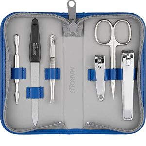 marQus kit manucure Kit pedicure 6 pc. de Solingen Allemagne - 2 Coupe ongle, lime a ongles, repousse cuticule, ciseaux ongles, pince à épiler, trousse manucure (Flipfeld, neuf)