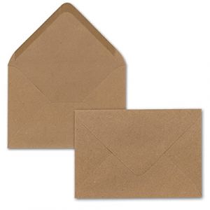 Enveloppes en brun sable (marron) - 25 pi&egrave;ces - Enveloppes DIN C5 22,0 x 15,4 cm - papier kraft - colle humide sans fen&ecirc;tre - Pour cartes de No&euml;l, cartes de v&oelig;ux - S&eacute;rie FarbenFroh (GUSTAV NEUSER GmbH, neuf)