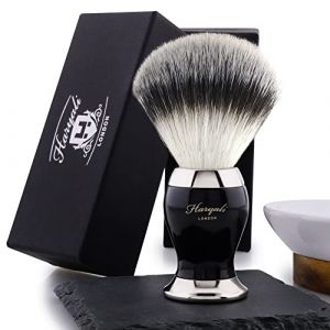 Haryali London Blaireau de rasage, blaireau classique pour homme, poils de blaireau &agrave; pointe argent&eacute;e avec manche en laiton et argent, parfait pour tous les types de peau (JAG GERMANY, neuf)