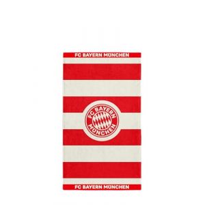 FC Bayern München Serviette de bain - Rouge et blanc - 100 x 50 cm (kustom-kult, neuf)