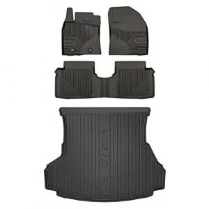 MOTOS Kit de tapis de voiture et de tapis de coffre en caoutchouc pour Toyota Avensis III 2009-2018 Améliorez votre confort de voyage avec tapis antidérapant voiture 3D- Tapis de sol voiture tous temp (MOTOS EU, neuf)
