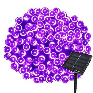 Tuokay 22M Guirlande Solaire 200 LED 8 Jeux de Lumière Guirlande Lumineuse Idéal pour la Décoration de Jardin Gazebo Patio Cour Clôture Extérieur (Violet) (Tukai Trading, neuf)