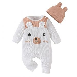 Huttam Body Bebe Garçon Manche Longue Automne Vêtements Bébé Fille Naissance 0-12 Mois Pas Cher Printemps Combinaison Pyjama Bebe Garçon Grenouillère Éléphant Imprimé Barboteuse (yananshibaotaquzhangliangliangshangmaojingyingbu, neuf)