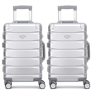 Flight Knight Premium Travel Suitcase - 8 Spinner Wheels - Built-in TSA Lock Lightweight Aluminium Frame, ABS Hard Shell Carry on Check in Luggage Highly Durable - Approved for Over 100 Airlines (Prime Brands Group FR, neuf)