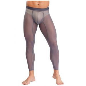 Sywiyi Leggings De Compression pour Hommes Transparents Pantalons De Gym Danse Course Running Jogging Collants Dentraînement Caleçon Base Layer Tights Sportswear Gris foncé L (Sywiyi, neuf)