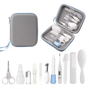 RoseFlower 11pcs Trousse de Soin B&eacute;b&eacute; Naissance Set de Toilette B&eacute;b&eacute; Confort sans BPA non Toxique Thermom&egrave;tre/Lime &agrave; Ongles/ciseaux &agrave; ongles et D'autres Accessoires pour Le Voyage/&agrave; la Maison (SplendidViewsUS, neuf)