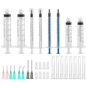 8 Pi&egrave;ces Seringue 1/5/10 ml, Seringue Plastique, Seringues &agrave; Aiguilles &eacute;mouss&eacute;es, Seringue Dosage, Seringue de Jardinage, avec Bouchons Seringue Pour Exp&eacute;rience, Distribution, Mesure De Liquides (Fu Nian Technology, neuf)