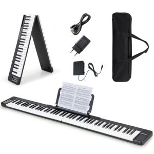 KOMFOTTEU Piano Numérique 88 Touches avec Fonction MIDI & Bluetooth, Clavier de Piano Électroniques Multifonctionnel, Piano Numérique pliable pour Debutant, avec Sac de Piano (Komfort GmbH, neuf)