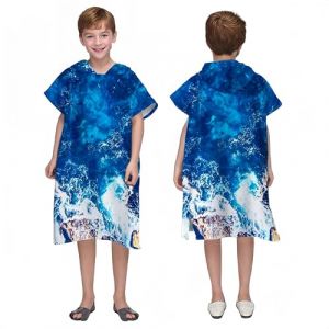 Proumhang Poncho de Surf/Bain/Piscine/Plage pour Enfants,Serviette de Bain &agrave; Capuche en Microfibre,Peignoir &agrave; Langer en &eacute;ponge,Poncho de Bain &agrave; Capuche pour Gar&ccedil;ons et Filles Mode 12 75x60cm (labellevie_NO1, neuf)