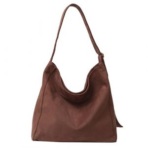 Gluckstar Sac a Main Femme Grand Sac Cabas Femme, Sacs Fourre Tout en Daim, Sacs à Main Portés Épaule Femmes Avec Bandoulière Réglable, Suédé pour le Quotidien, Travail et Courses Marron (Gluckstar, neuf)