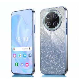 GOKEN Coque pour Honor Magic 7 Lite 5G / Honor X9c - Housse Antichoc en Silicone Souple, &Eacute;tui avec Bords &Eacute;lectroplatin&eacute;s et Carte &agrave; Paillettes Int&eacute;gr&eacute;e, Cover Case, Bleu D&eacute;grad&eacute; (ALIDOU, neuf)