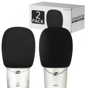 Geekria for Creators Lot de 2 Pare-brises en Mousse compatibles avec Sennheiser MK 4, MK 8, TLM 107, TLM 49 Housse en Mousse Anti-Pop pour Microphone Protection Contre Le Vent (Noir/Lot de 2) (GeekriaDirectEU, neuf)
