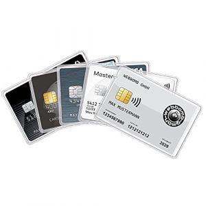 Lot de 5 pochettes transparentes pour cartes d'identit&eacute;, cartes bancaires, cartes de cr&eacute;dit, cartes de conduire, permis de conduire, &eacute;tui de protection transparent (WEBBOMB GmbH, neuf)