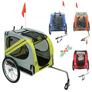 HUOLE Remorque vélo 2 en 1,Multi-Function Chariot de Transport pour Animal de Compagnie,Remorque pour vélo pour Animaux domestiques,Pliable avec fenêtres de Transport,137 * 73 * 90cm ((Gris Jaune)) (Hechheu, neuf)