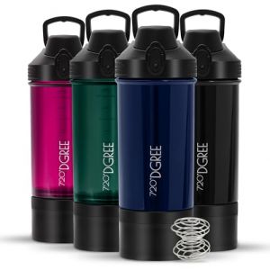 720°DGREE Shaker Fitness uberShaker 550ml - Premium Shaker à protéines avec compartiment à poudre, sphère – Anti-fuite, Sans-BPA – Pour boissons crémeuses protéines, gym, entraînement, nutrition (Kaave, neuf)