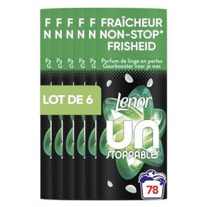 Lenor Unstoppables d’Ariel, 78 lavages (6 x 155g), Parfum de Linge en Perles Pour un Vent de Fraîcheur Lavage Après Lavage, (BroComPro, neuf)