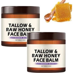 Suif et miel brut,[nouveau] baume au suif et au miel,soin de la peau au suif de b&oelig;uf,hydratant au suif de b&oelig;uf pour peaux s&egrave;ches et sensibles,cr&egrave;me raffermissante pour tous les types de peau,2Pcs (HAOHONGdianzi, neuf)