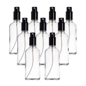 YIZHAO Flacon Spray Vide 100ml, Transparent Bouteille Spray Verre, avec Brouillard de Pulverisateur Fine, pour Huiles Essentielles, Aromathérapie, Parfums, Nettoyage, Voyage, Pharmacie – 9Pcs (One Trillion Network, neuf)