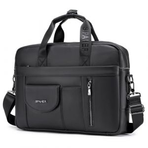 SPAHER Sacoche Ordinateur Cuir Homme 15,6 Pouces Porte Document Sac Bandoulière à Main Affaire Serviette Business (SPAHER GROUP-FR, neuf)