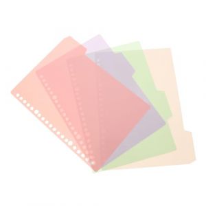 HOMSFOU Lot de 4 Intercalaires Pastel en PP avec Pochettes Séparateurs Colorés pour Cahiers à Spirale Classeur Rose Imperméable pour Bureau et École (HappiQee, neuf)