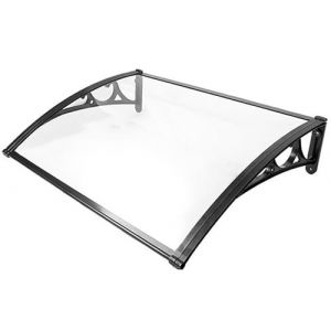 Auvent De Porte Et Fenêtres Largeur 60 80 90 100 120 180cm Marquise De Porte D'entrée,Auvent De Toit Patio Extérieur Abri De Pluie avec Support en Aluminium(60 cm x 130 cm) (GQLMY, neuf)